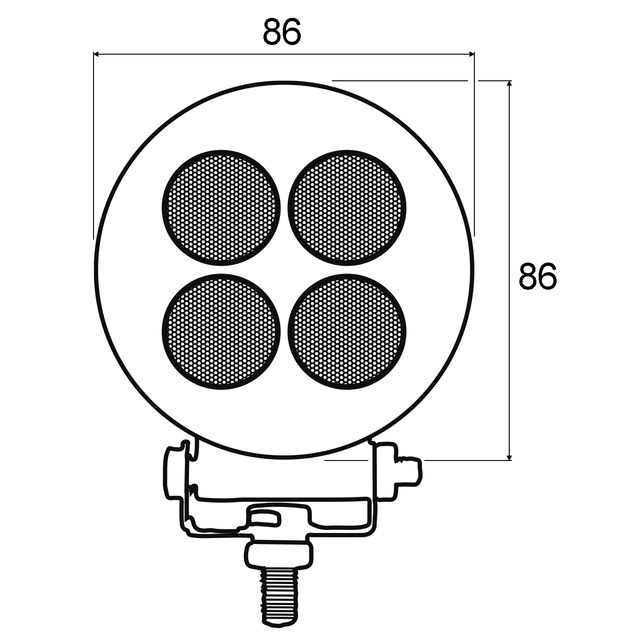 Phare de Travail 4LED 1000 Lumens Diam 86 12/24V référence fournisseur 1210106